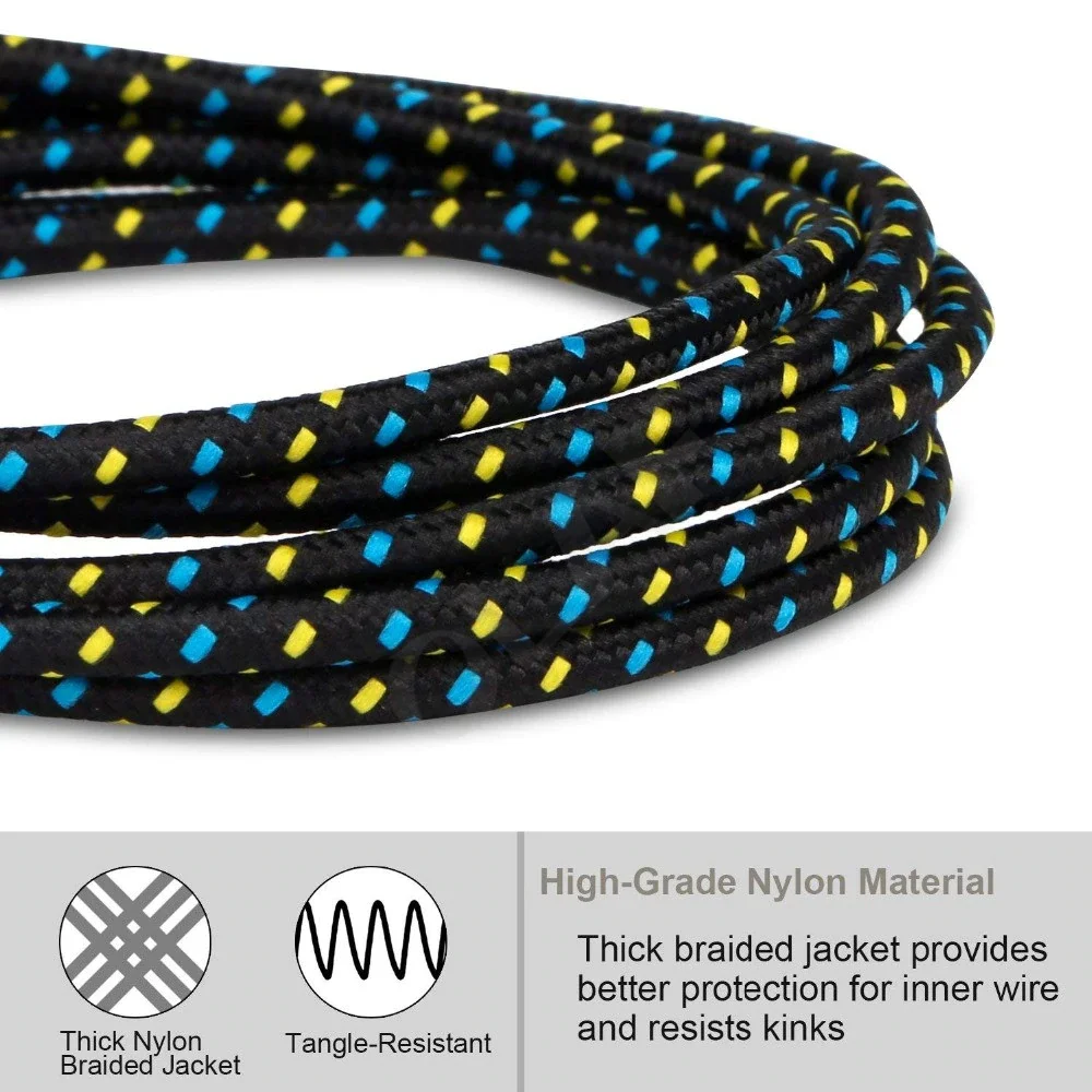 Cable USB tipo C trenzado de nailon OLAF, 1M, 2M, 3M, sincronización de datos, Cable USB C de carga rápida para Samsung S9 S10 Xiaomi mi9 mi8 Huawei tipo c - imagen 4