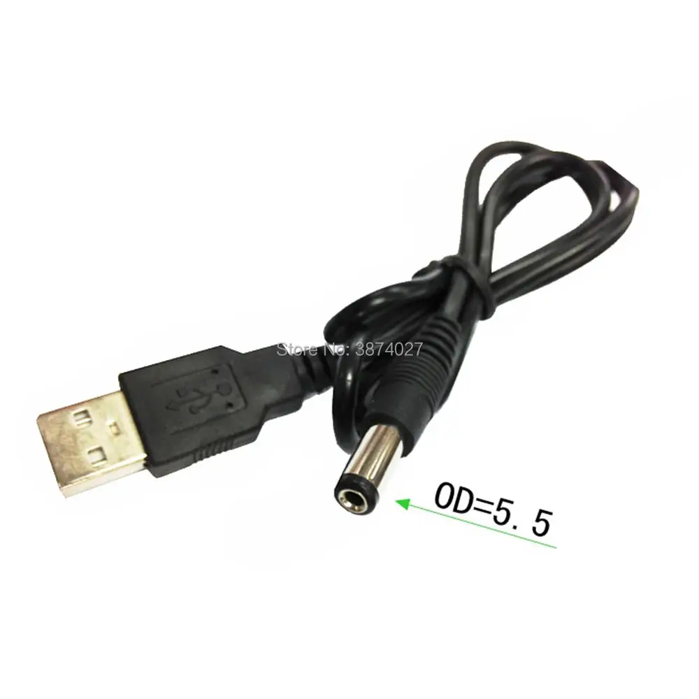 Adaptador Jack de barril de 0,8 M: USB a 5,5 mm, cable USB de 5 V + conector CC (5,5 x 2,1 mm) - imagen 3