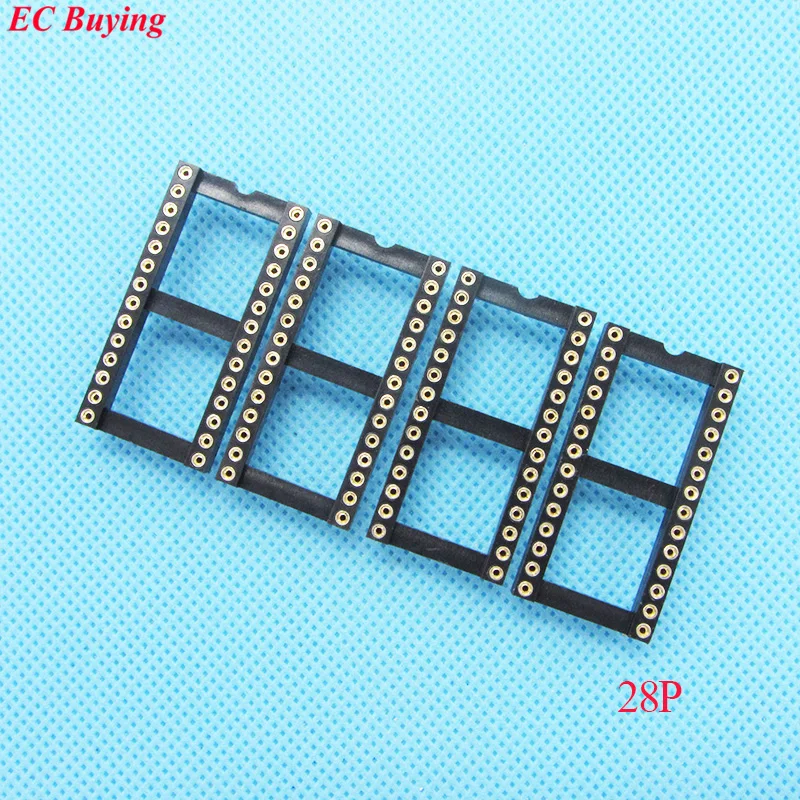 17 Uds agujero redondo 28 pines 2,54 MM DIP IC adaptador de enchufe tipo soldadura conector ancho (si necesita otra cantidad, contáctenos)