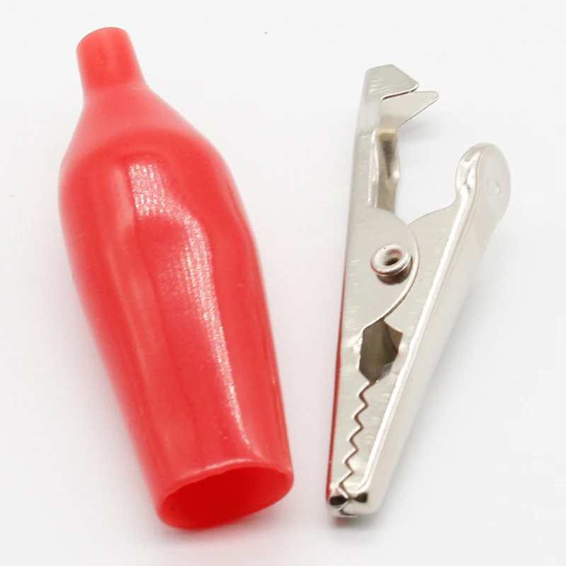 12 Uds. Clip de cocodrilo de Metal de aislamiento prueba eléctrica 45MM plomo colorido rojo negro azul verde blanco amarillo pequeño clip de cocodrilo - imagen 4