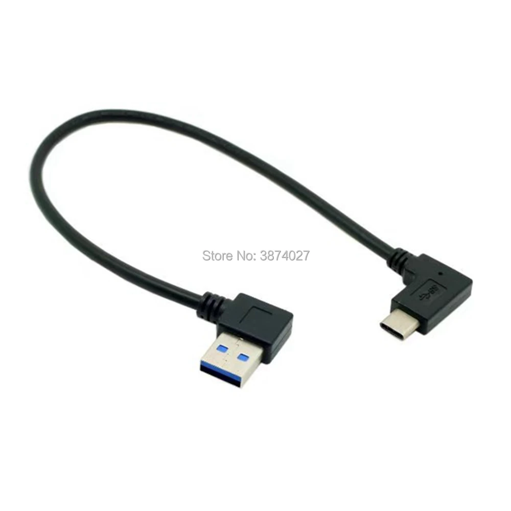 Cable de datos reversible USB 3.1 USB-C en ángulo a 90 grados hacia arriba, hacia abajo, en ángulo izquierdo y derecho para Macbook, tableta y teléfono móvil