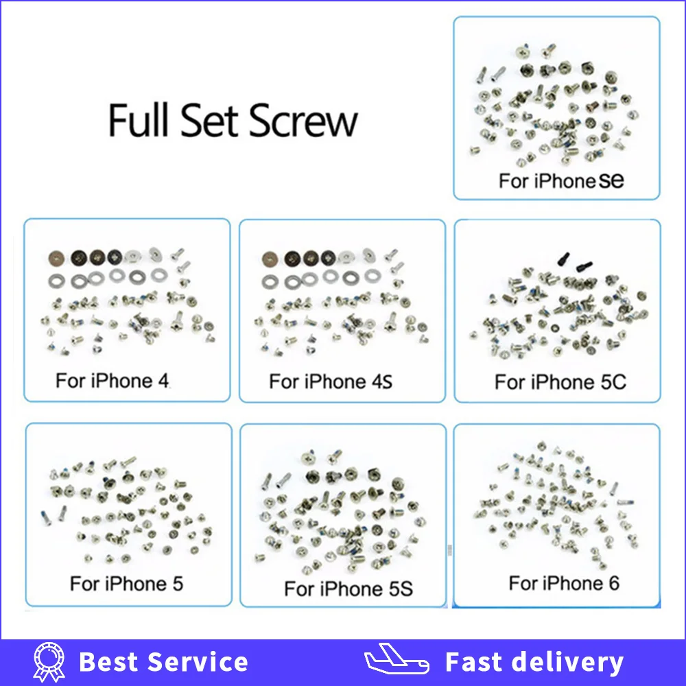 Juego completo de tornillos para iPhone, Kit completo de piezas de reparación de repuesto para modelos X, XS, XR, XS MAX, 7G, 8G - imagen 3