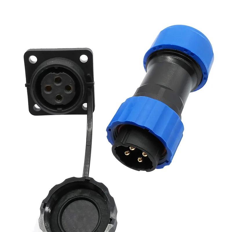 Conector impermeable SP20 IP68, brida de tubo corrugado, 2/3/4/5/6/7/9/10/12/14 pines - imagen 4