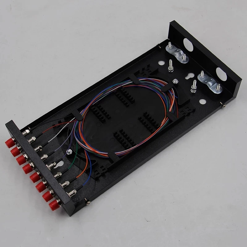 Caja de terminales FTTH de 8 núcleos FC FTTX incluye FC pigtail y adaptador SPCC 8 puertos panel de conexión de fibra óptica red SM ELINK - imagen 3