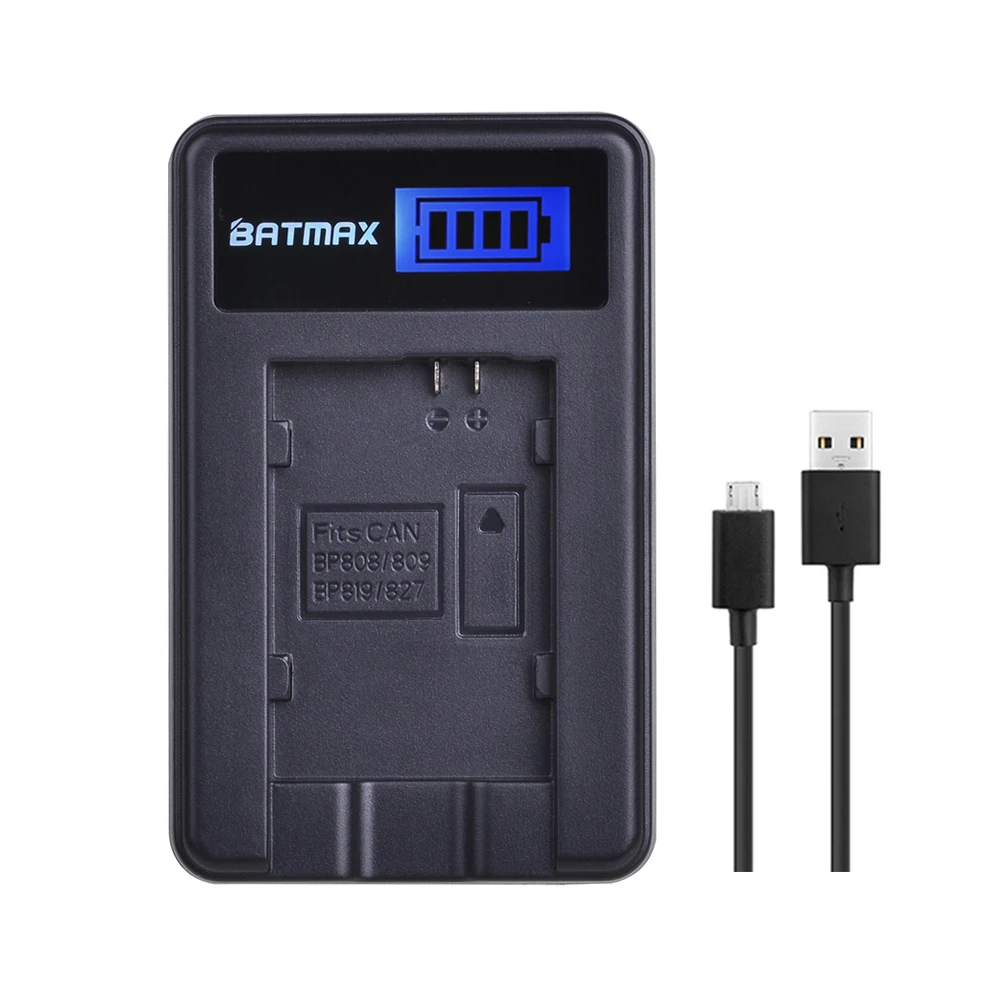 Batmax 1 batería BP-828 BP828 + cargador USB LCD para Canon VIXIA HF G30,G40,XA20,XA40,XA45,XA50,GX10,HFG20,HFG21,HFG30,XF400 - imagen 4