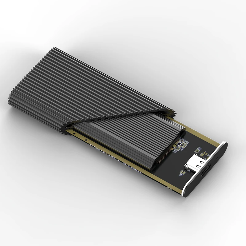 Blueendless-fundas de disco duro Ssd portátil M.2, carcasa de disco duro de alta velocidad tipo C, Usb 3,1, de aluminio negro, Caddy Hdd - imagen 5