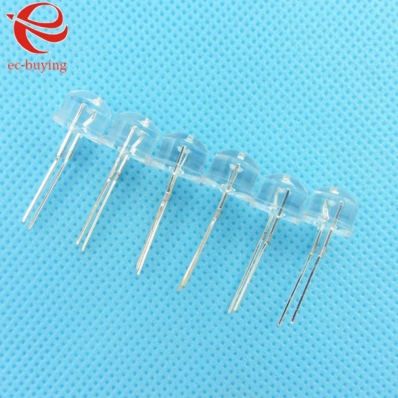 8mm sombrero de paja blanco cálido luz LED diodo emisor lámpara ultrabrillante cuenta enchufable DIY Kit práctica gran angular 8 mm 10 unids/lote - imagen 3