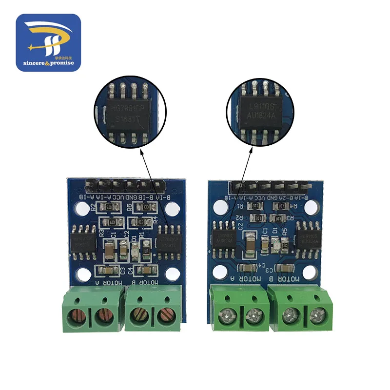 Módulo impulsado por Motor de dos carreteras L9110 L9110S / HG7881 HG7881CP para Arduino, placa controladora de Motor paso a paso CC de 2 canales, puente H - imagen 5