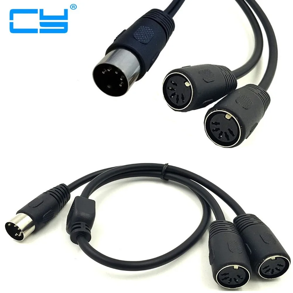 Cable adaptador MIDI DIN divisor Y de 5 pines MIDI 5 pines macho a doble 2 x DIN-5 Cable de Audio de extensión hembra teclado MIDI MIDI 0,5 m - imagen 2