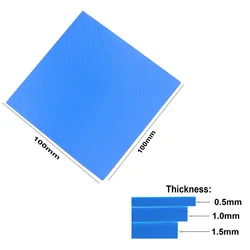 Almohadilla térmica silicona 100x100 mm para PC - espesor 0,5-5 mm