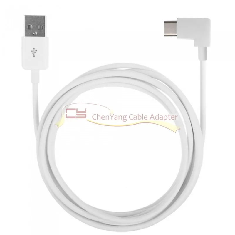 Cable USB-C tipo C en ángulo recto a USB 2.0 Conector de 90 grados para tableta y teléfono Color blanco cy - imagen 3