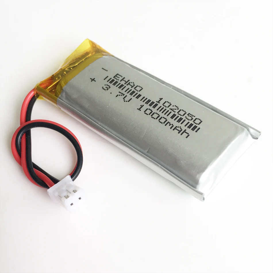 Batería recargable Lipo de 3,7 V, 1000mAh, 102050 + JST, 2 pines, enchufe de 2,0mm para Bluetooth, KTV, micrófono con cable para el hogar, cámara GPS - imagen 5