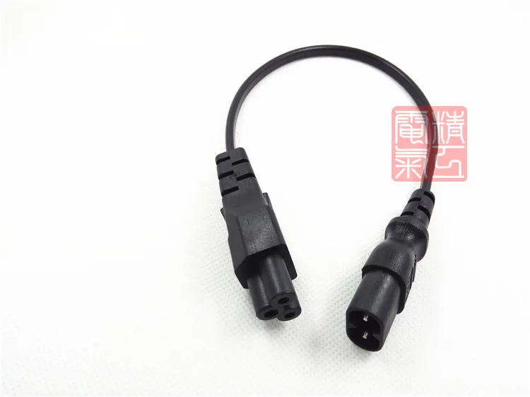 Cable de alimentación de CA corto de 20cm IEC 320 C8 2 pines macho a IEC320 C5 hembra adaptador de hoja de trébol para ordenador portátil adaptador de corriente - imagen 5