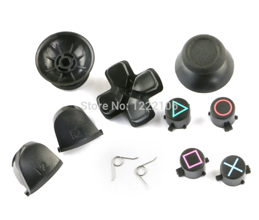 1 Juego de palancas negras L2 R2 D pad, juego completo de botones para controlador ps4 - imagen 5