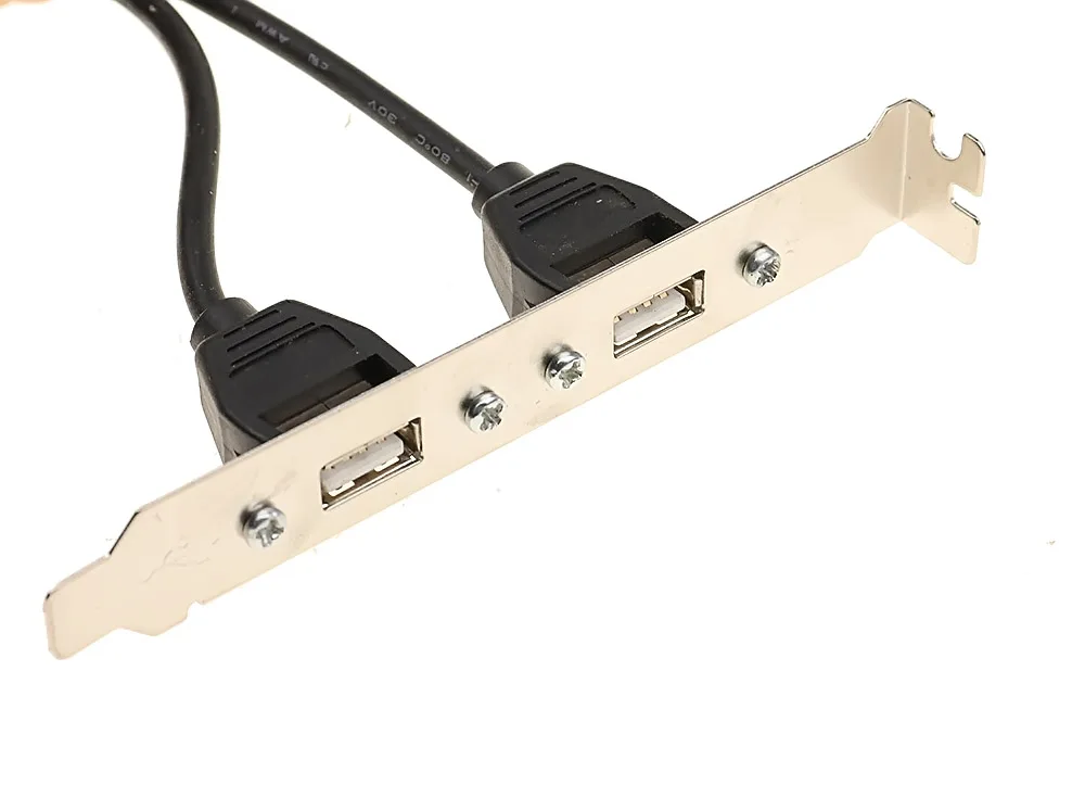 Nuevo soporte de expansión del Panel trasero de la placa base USB 2,0 de 2 puertos a la placa base IDC de 9 pines Cable USB adaptador de Host 2 colores - imagen 3