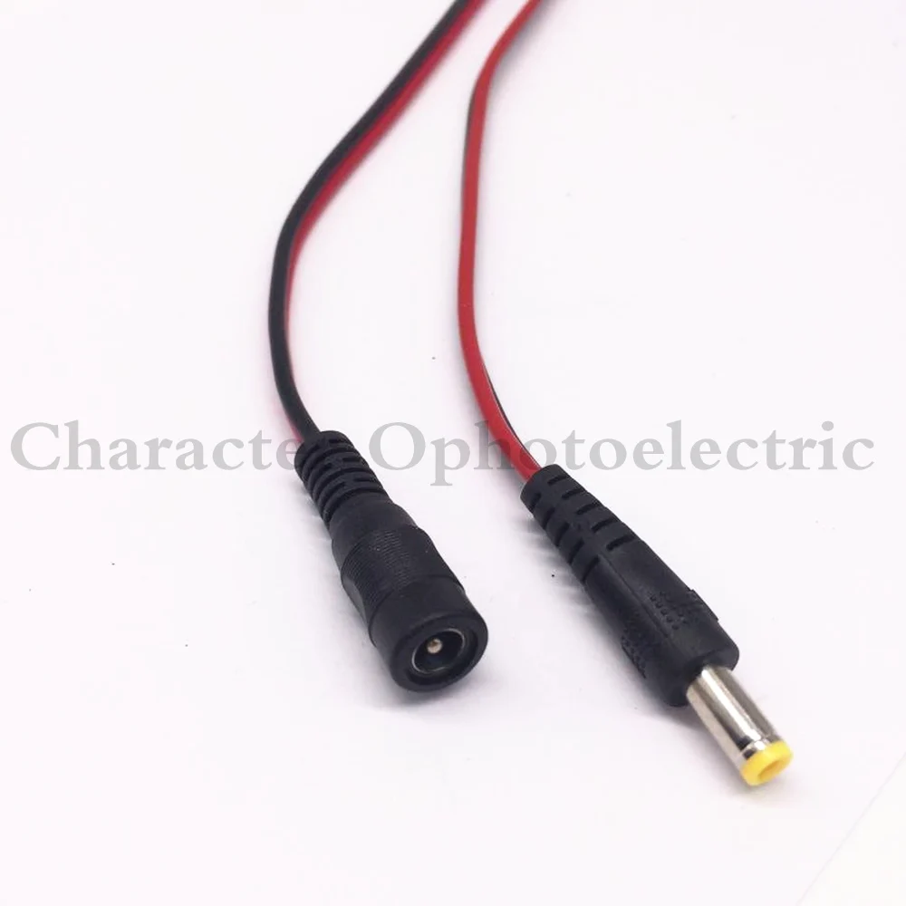 5 pares 10 unids/lote 12V DC Power Pigtail macho + hembra 5,5*2,1mm Cable de enchufe para CCTV - imagen 3