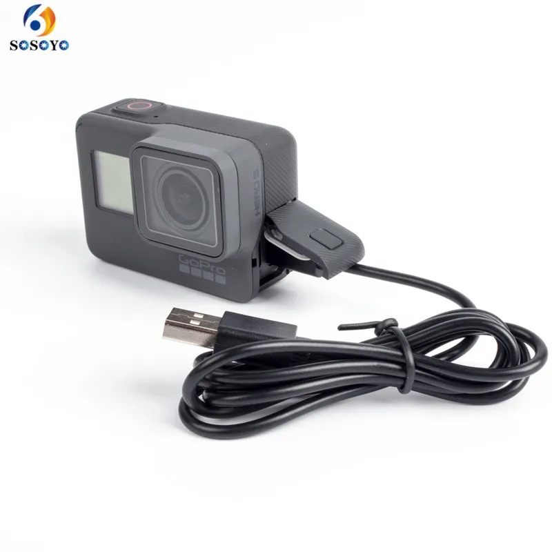 Cable de carga de transferencia de sincronización de línea de datos USB de 1 metro para Gopro Hero 5 Hero 6 Hero 7 accesorios de cámara deportiva de acción negra