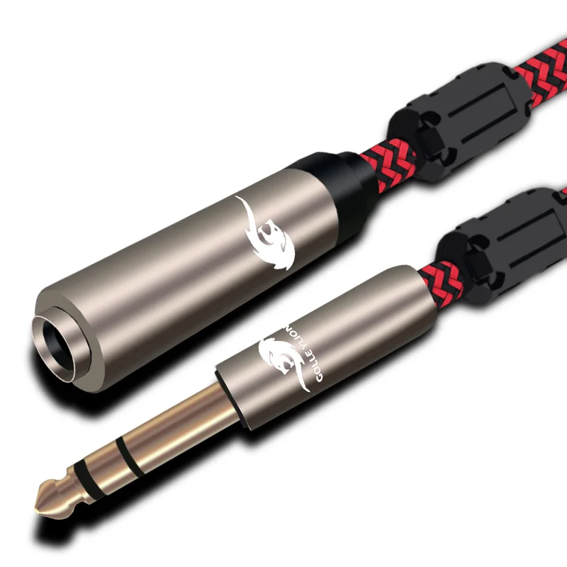 Audio Cable Stereo Male 6.35mm to 6.35mm Female Extension Cable 1/4" Jack TRS Audio Cable OFC Monitor Headphone Shielded 1M 3M