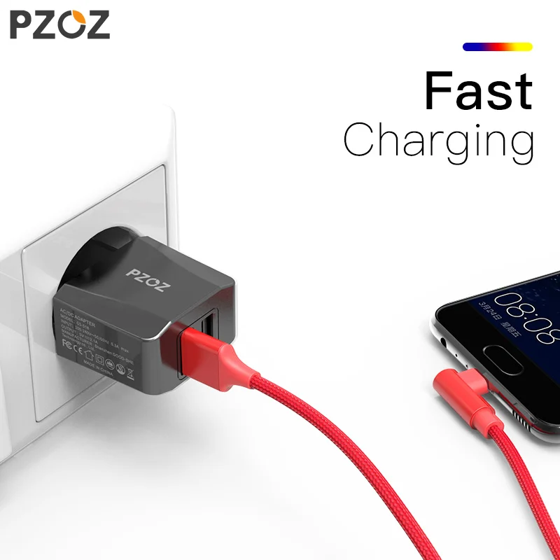 PZOZ-cargador Usb de viaje con enchufe europeo, adaptador de carga rápida 2a, cargador de pared Dual portátil, cable de teléfono móvil para iphone, Samsung y xiaomi - imagen 3