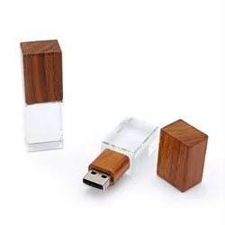 Memoria USB 3.0 foto personalizada cristal y madera Antigolpes