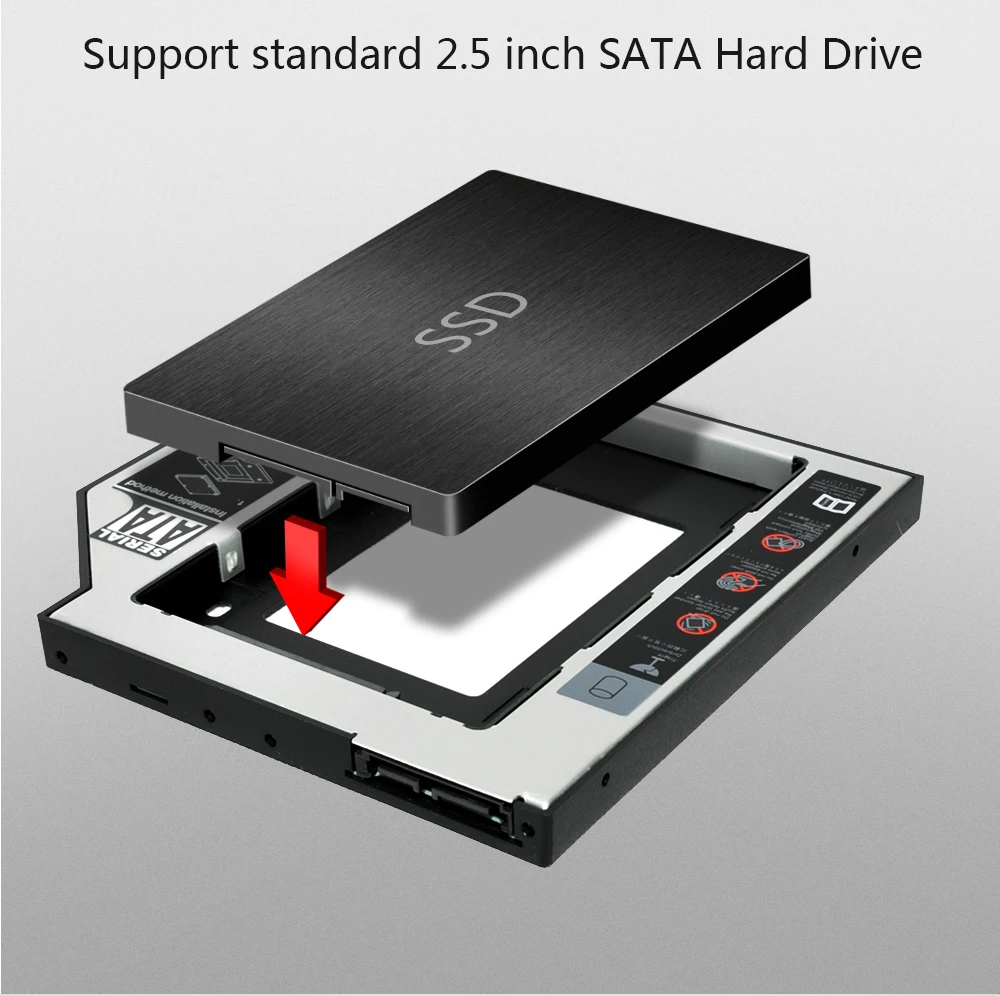 10 Uds. Universal SATA 3,0 2. ° HDD Caddy 9,5mm para 2,5 "2TB SSD carcasa de disco duro con LED para ordenador portátil DVD-ROM bahía óptica - imagen 4