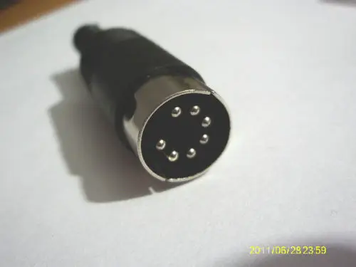 Conector de enchufe DIN de 50 piezas, 7 pines, adaptador de mango de plástico, color negro - imagen 2