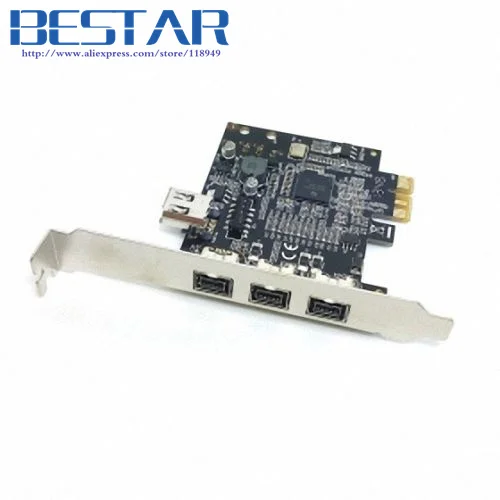 Tarjeta PCIe FIREWIRE PCI-E pci-express FIREWIRE 800 1394B, 4 puertos, 3 + 1, funciona con WINDOWS 8 / 7 / MAC OS