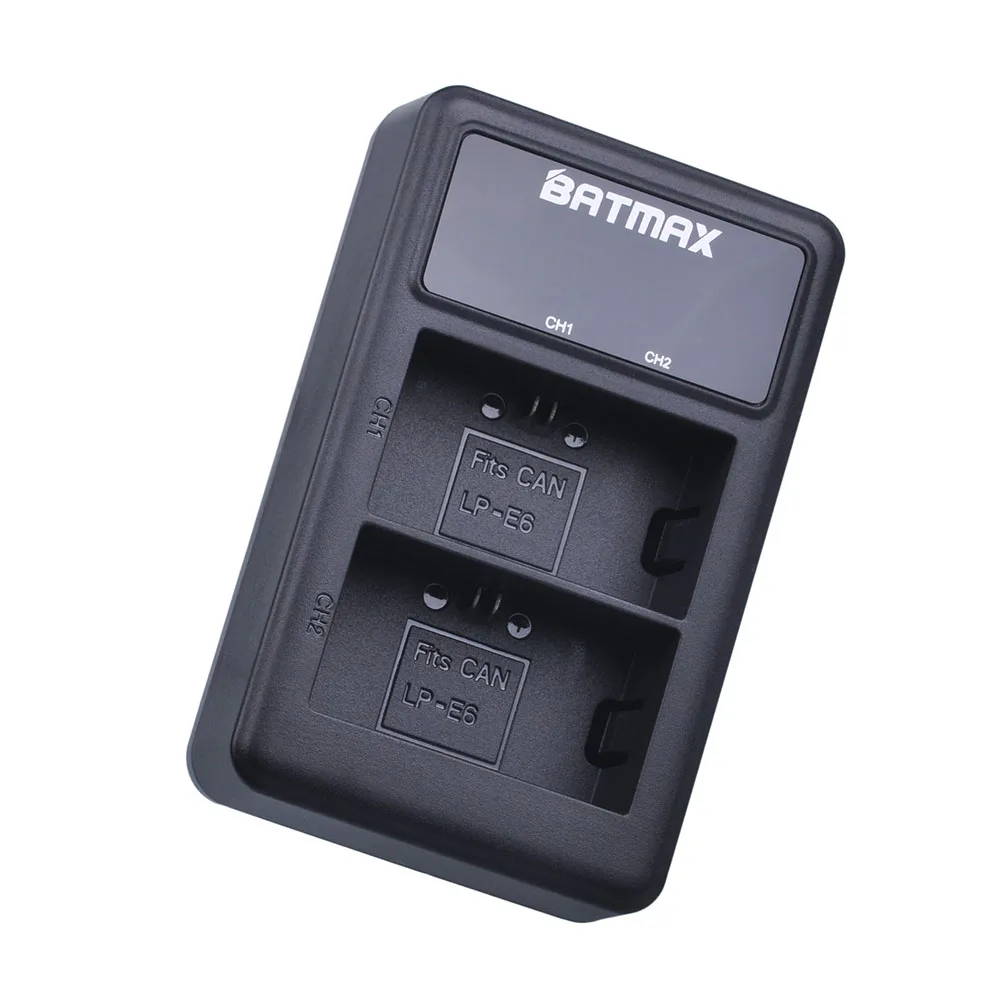Batmax-batería LP-E6 LPE6 LP-E6N, Cargador USB Dual LED, para Canon EOS 5D Mark II III 5DS 5DSR 6D 7D 60D 90D - imagen 4