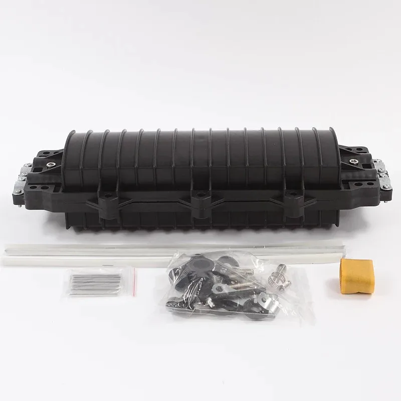 Caja de fibra óptica 12/24/48/72/96/144 núcleos 2 EN 2 salidas 45*17,5*10 cm ABS negro impermeable caja de distribución ftth ELINK - imagen 5