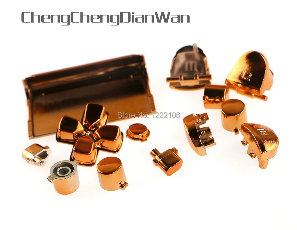 1 Juego para PS4 JDS 001 011 juego de botones completos cromado para Playstation 4 PS4 JDM 001 011 controlador Joystick Videojuego