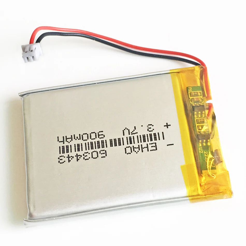 10 pilas recargables LiPo de 3,7 V y 900 mAh. 603443   + Conector JST de 1,25 mm y 2 pines para grabadora Bluetooth con altavoz Mp3 GPS PSP - imagen 3