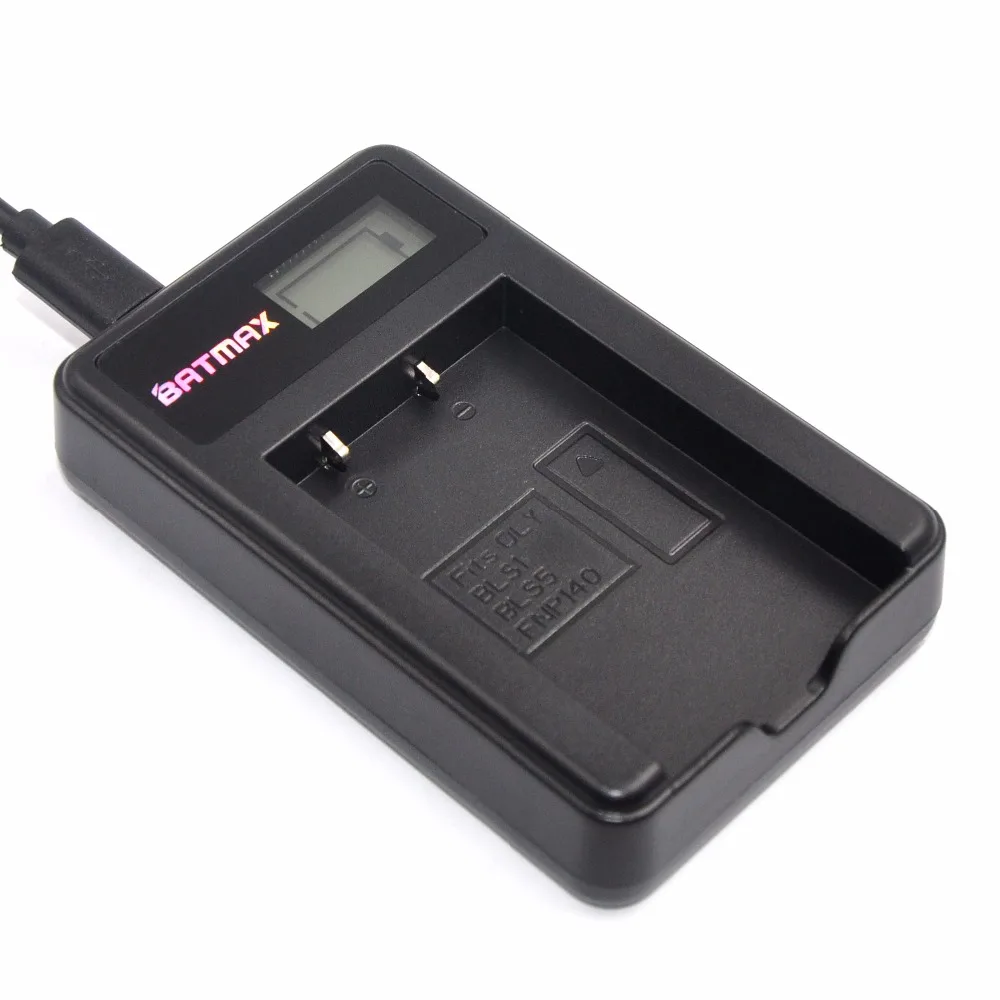Batmax-Batería de PS-BLS1 + cargador USB LCD para Olympus, E-400,E-410,E-420,E-450,E-600,E-620, bolígrafo, E-P1, E-P2, E-P3, E-PL1, E-PL3, 1 ud. - imagen 4
