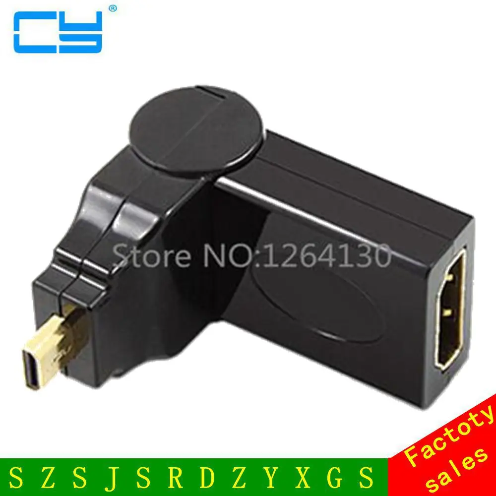 Micro HDHI macho a HDMI hembra 180/360 grados de rotación 90 Cable convertidor adaptador de ángulo recto para ASUS Tablet PC y otros - imagen 2