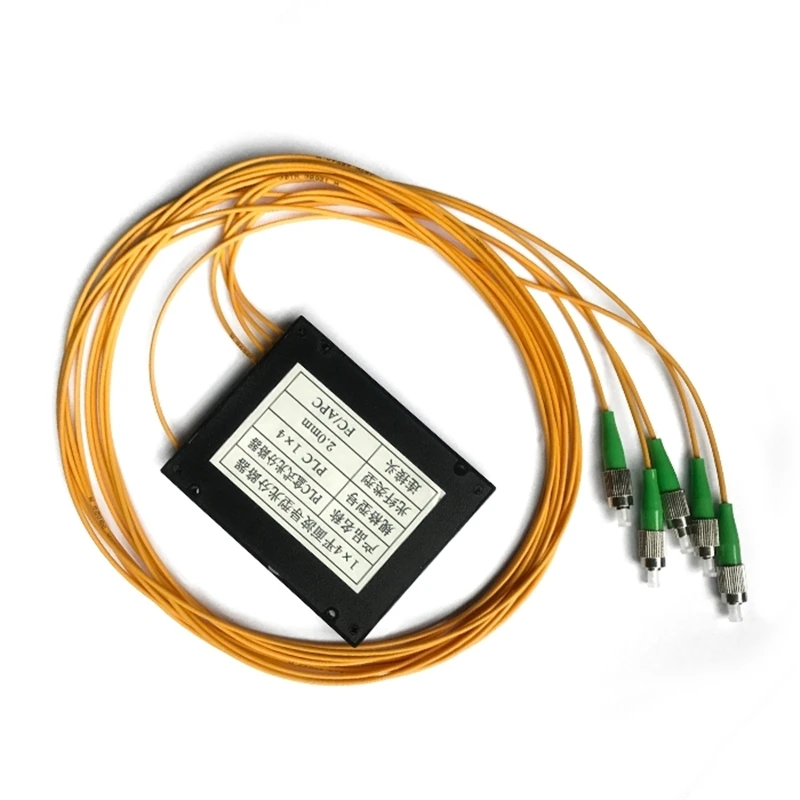 Divisor óptico PLC 1*4 caja ABS SC FC UPC APC conector 1m amarillo 2,0mm 3,0mm cable ftth acoplador 100*80*10mm fábrica ELINK 5 uds - imagen 2