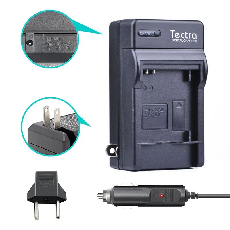 Tectra-Batería de iones de litio BP-70A, cargador Digital de 1800mAh para Samsung ST66, ST700, ST88, ES65, ES95, MV800, PL120, PL170, ES80, ST30, 2 uds. - imagen 4