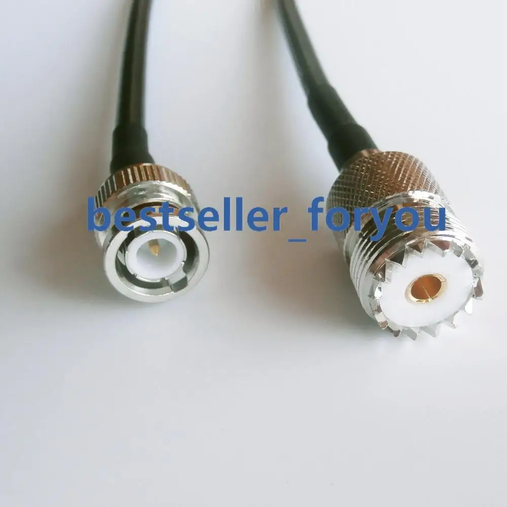 Enchufe macho BNC a UHF SO-239 hembra SO239 RF jumper pigtail cable RG58 50cm 20 pulgadas - imagen 4