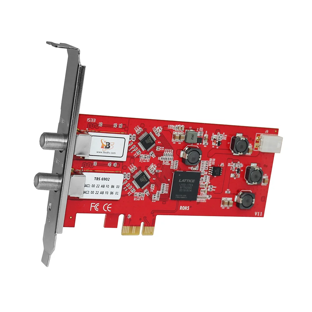 TBS6902 DVB-S/S2 sintonizador de TV Dual tarjeta PCIe reloj y grabar canales de TV FTA satelital Digital en PC Windows Linux OS soporte - imagen 2