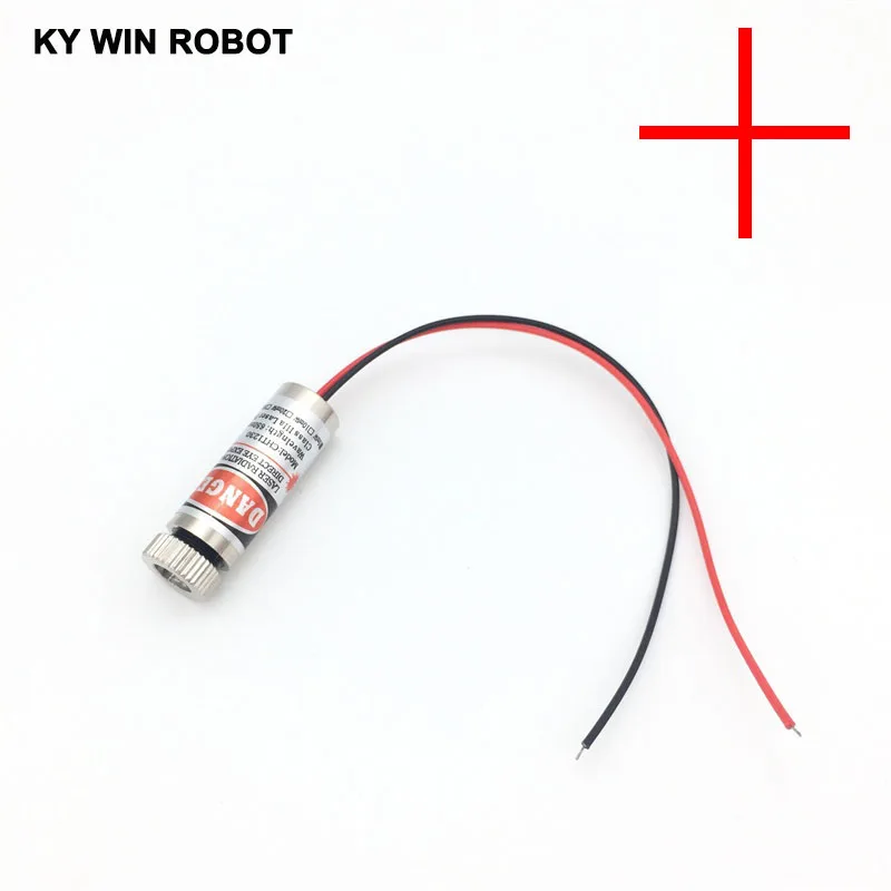 Módulo de línea láser roja cruzada, lente de vidrio enfocable, clase Industrial, 1 piezas, 650nm, 5mW