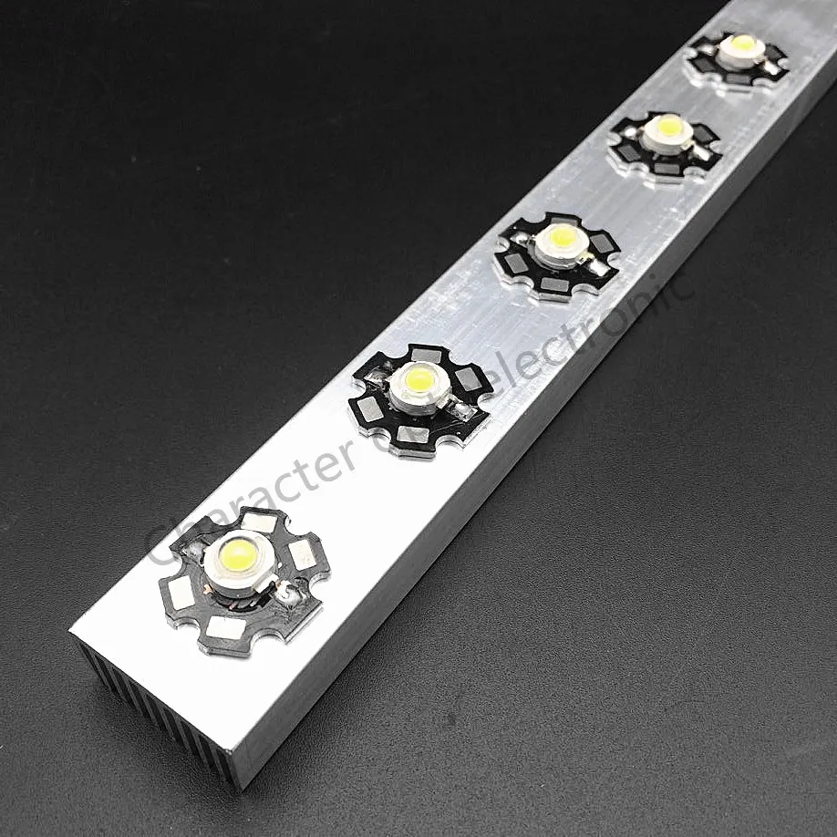 1-10 unids/lote disipador de calor de aluminio LED de alta potencia 300mm * 25mm * 12mm para diodos emisores de led de 1W, 3W, 5W - imagen 2