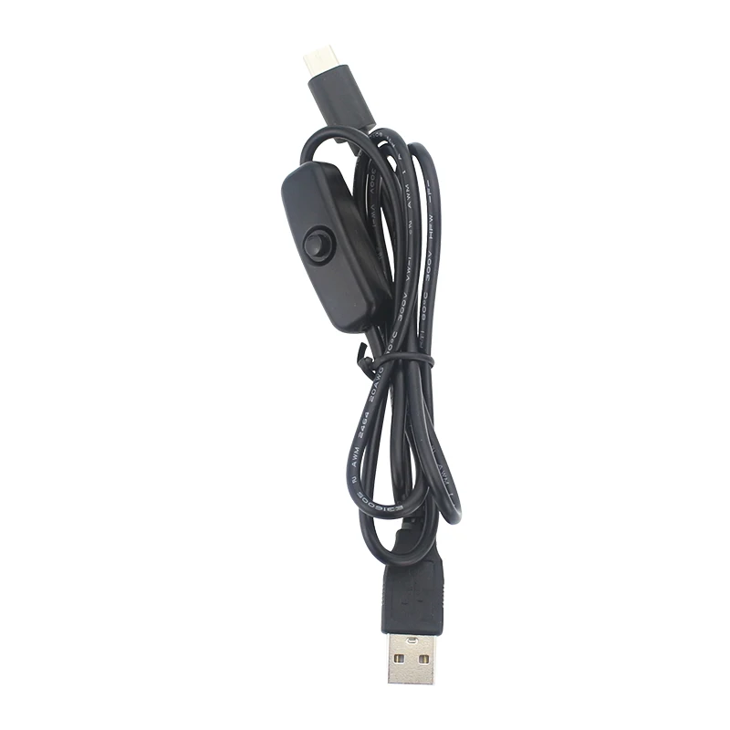 Raspberry Pi 4 Modelo B Cable de carga USB tipo C con botón de encendido y apagado 3A 1M Cable de alimentación USB C para teléfono Android Orange Pi 4 3 LTS - imagen 4