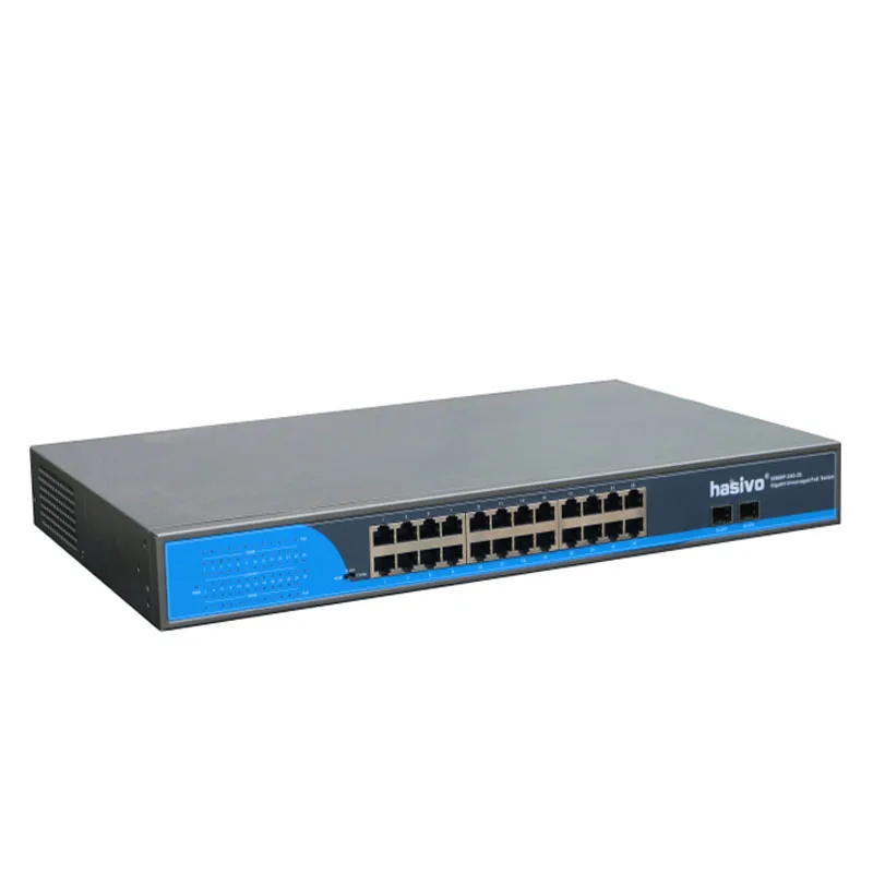 Conmutador POE de 24 puertos, conmutador de red Gigabit SFP 24 PoE, 2 puertos SFP, Gigbit PoE Ethernet, 1000Mbps - imagen 2