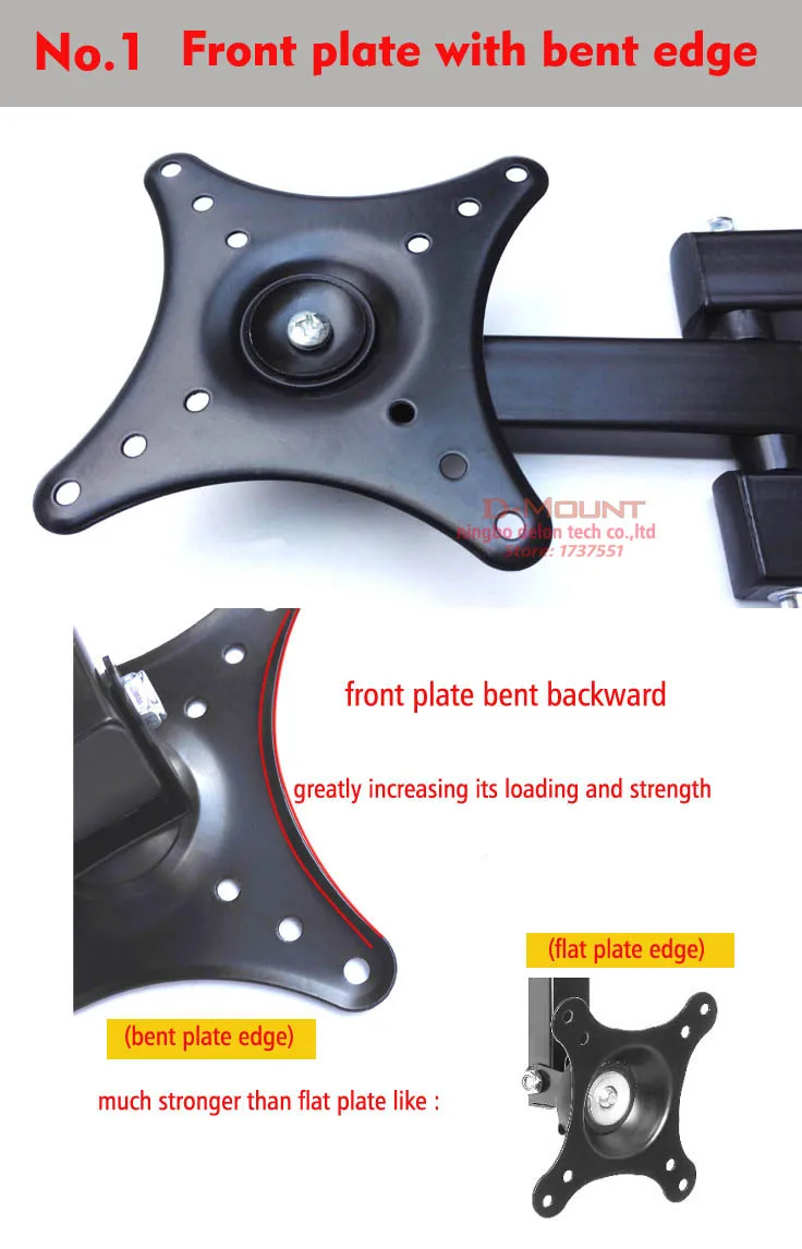 LCD-123R 15 "30" 32 "soporte de montaje vesa retráctil 25kg soporte de montaje en pared de TV fuerte mecanismo de elevación de TV plegable - imagen 3