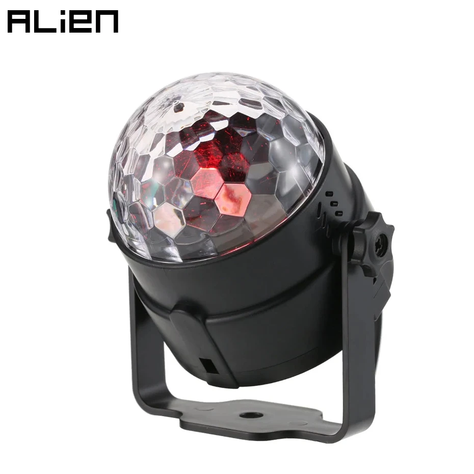 ALIEN-bola mágica de cristal LED RGB de 3W para DJ, Bola de discoteca, Lumiere con sonido activado, efecto de iluminación de escenario, música, fiesta de Navidad y vacaciones