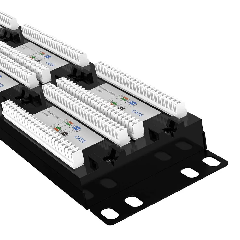 Patch Panel CAT6 48 Puertos RJ45 – Montaje Rack 2U AMPCOM - imagen 5