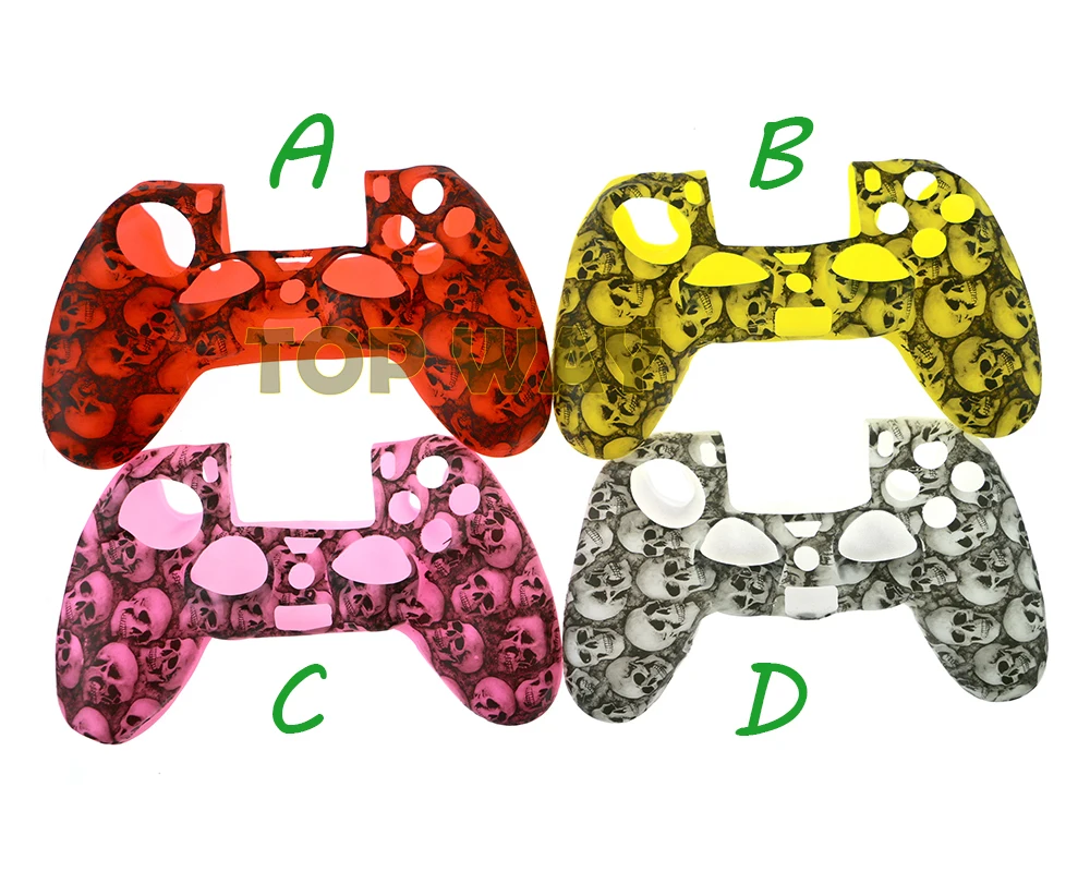 1 Uds. Funda protectora antideslizante de silicona con calavera, funda de piel suave con calavera para PS4 PS4 Slim PS4 Pro - imagen 2