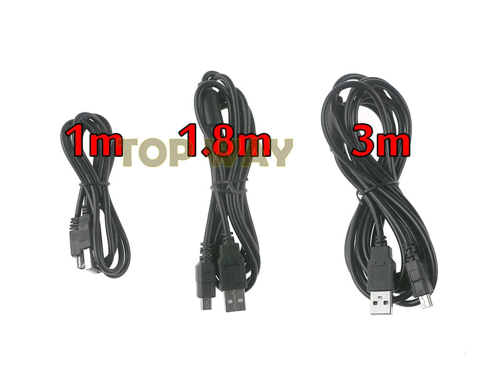 Cable de datos de carga de sincronización USB, 2 piezas, 1M, 1,8 M, 3M, cargador duradero para mando inalámbrico Playstation 3 y PS3