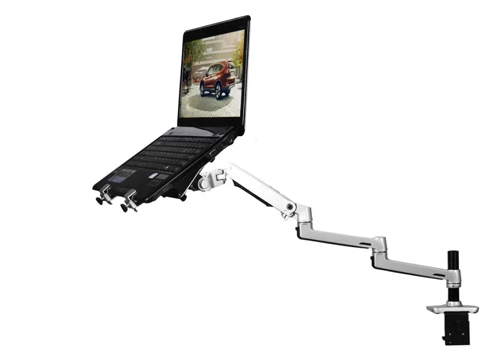 Soporte Escritorio Aluminio V63CT 2 1 Ordenador Portátil Doble Uso Monitor Brazo Ultralargo Notebook Movimiento Completo - Vista principal del producto