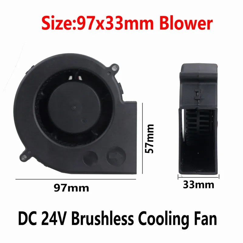 Gdstime-ventilador de refrigeración sin escobillas, máquina de equitación de 24V, 97mm x 33mm, 9733S DC, 2 piezas, 97x33 - imagen 3