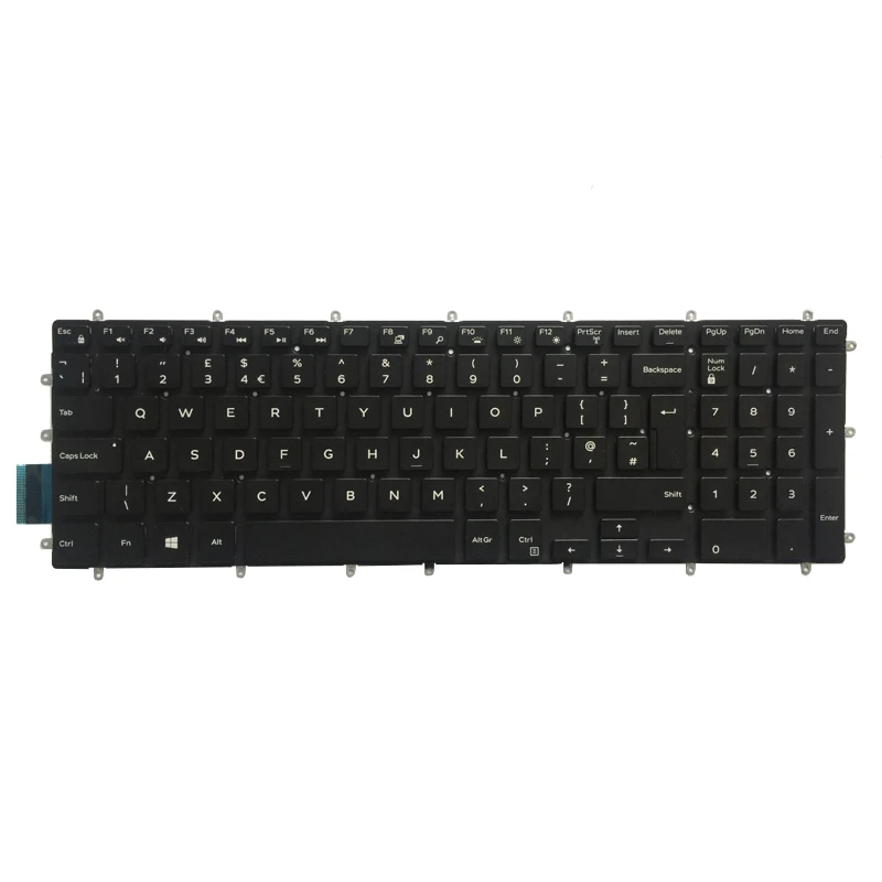 Teclado para ordenador portátil Dell Inspiron 2 en 1, nuevo teclado con diseño de fuente blanca con retroiluminación, para Reino Unido, 7778, 7779, 7577, 7773 - imagen 2