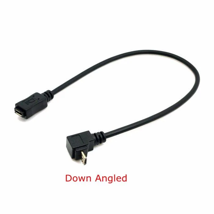 Cable de extensión Micro USB 2,0 macho a hembra, Conector de 5 pines con ángulo de 90 grados, conector macho a hembra - imagen 4